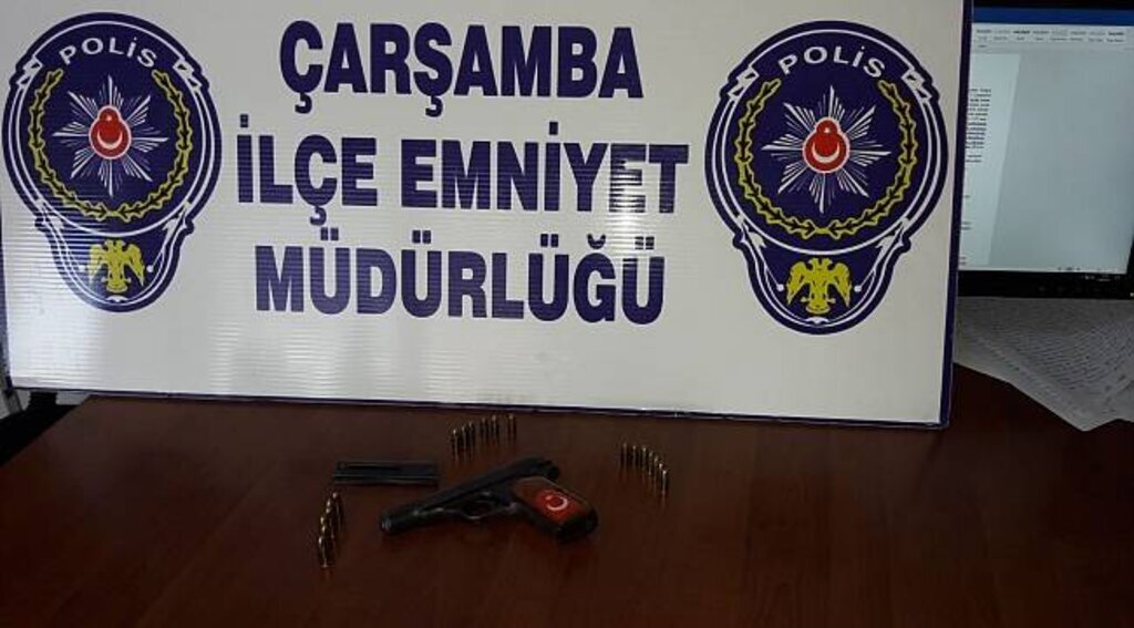 Çarşamba'da ruhsatsız tabanca ele geçirildi