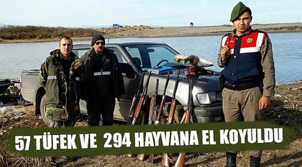 Samsun’da 57 tüfek ve 294 hayvana el koyuldu