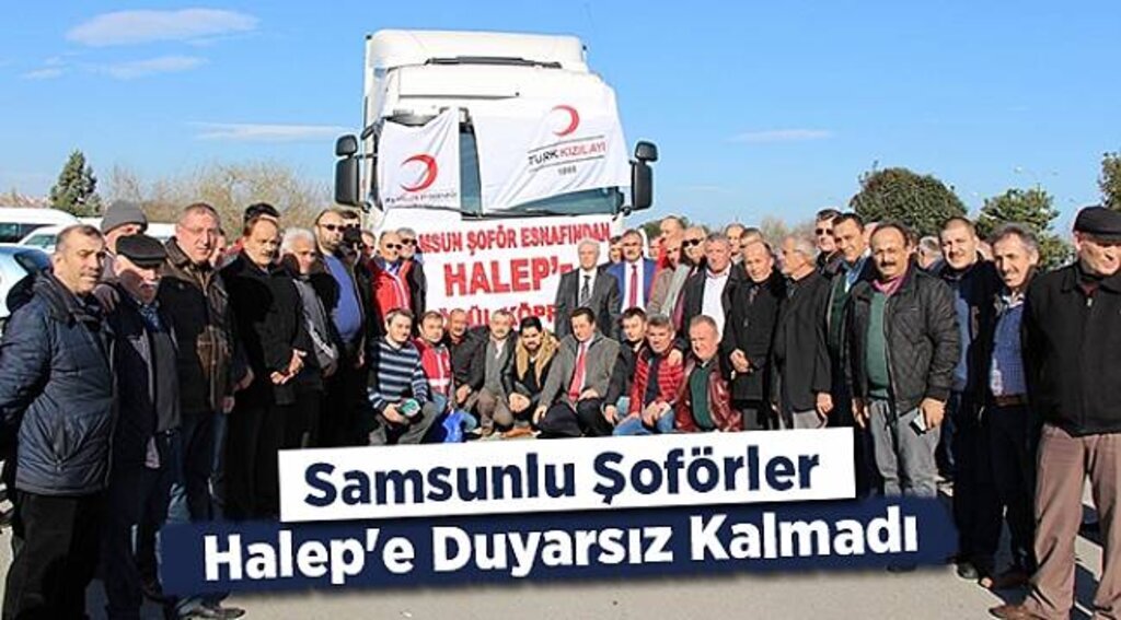 Samsunlu şoförler Halep'e duyarsız kalmadı