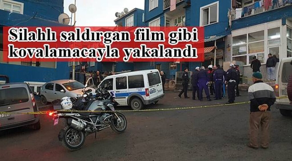 Silahlı saldırgan film gibi kovalamacayla yakalandı