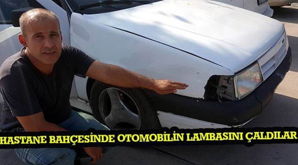 SAMSUN HABER - Hastane bahçesinde otomobilin lambasını çaldılar