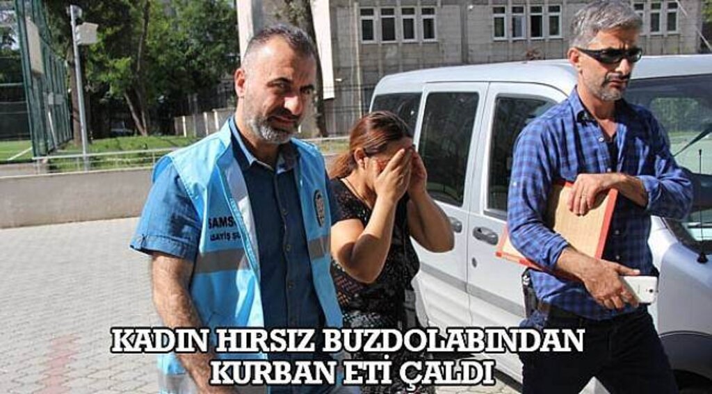 SAMSUN HABER - Kadın hırsız buzdolabından kurban eti çaldı