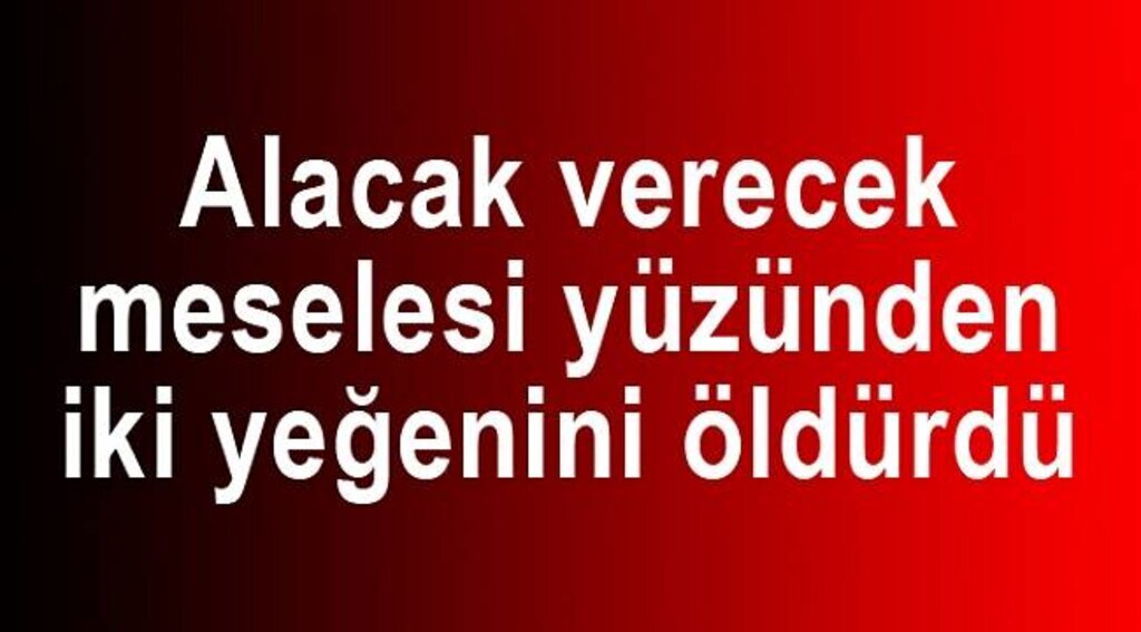 Alacak verecek meselesi yüzünden iki yeğenini öldürdü