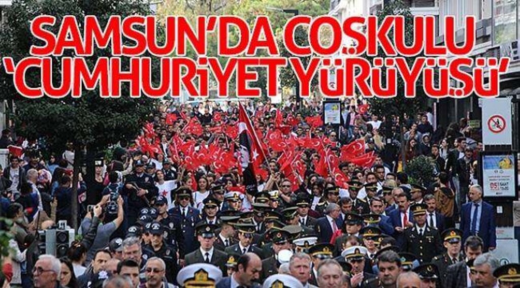 Samsun’da coşkulu ‘Cumhuriyet Yürüyüşü’