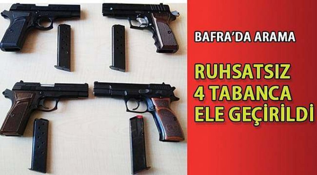 SAMSUN HABER - Bafra’da 4 ruhsatsız tabanca ele geçirildi