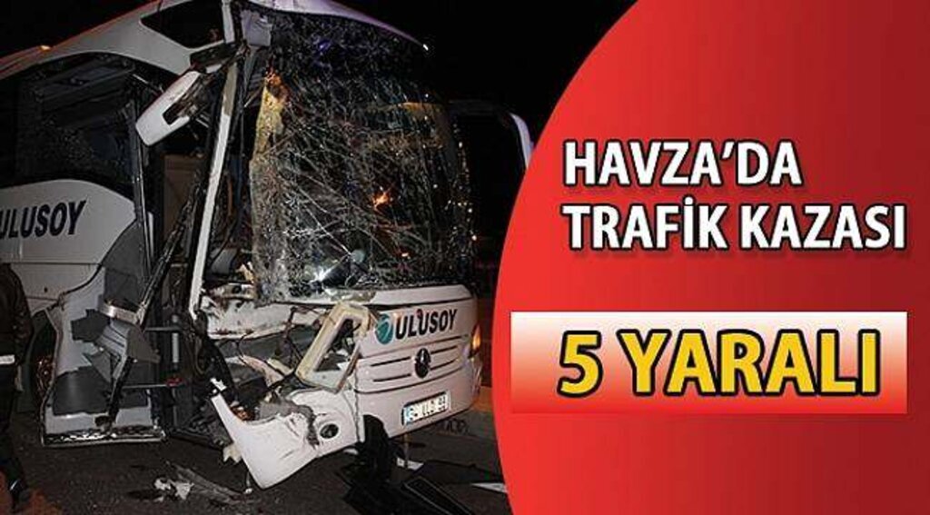 SAMSUN HABER - Havza'da yolcu otobüsü ile kamyon çarpıştı: 5 yaralı