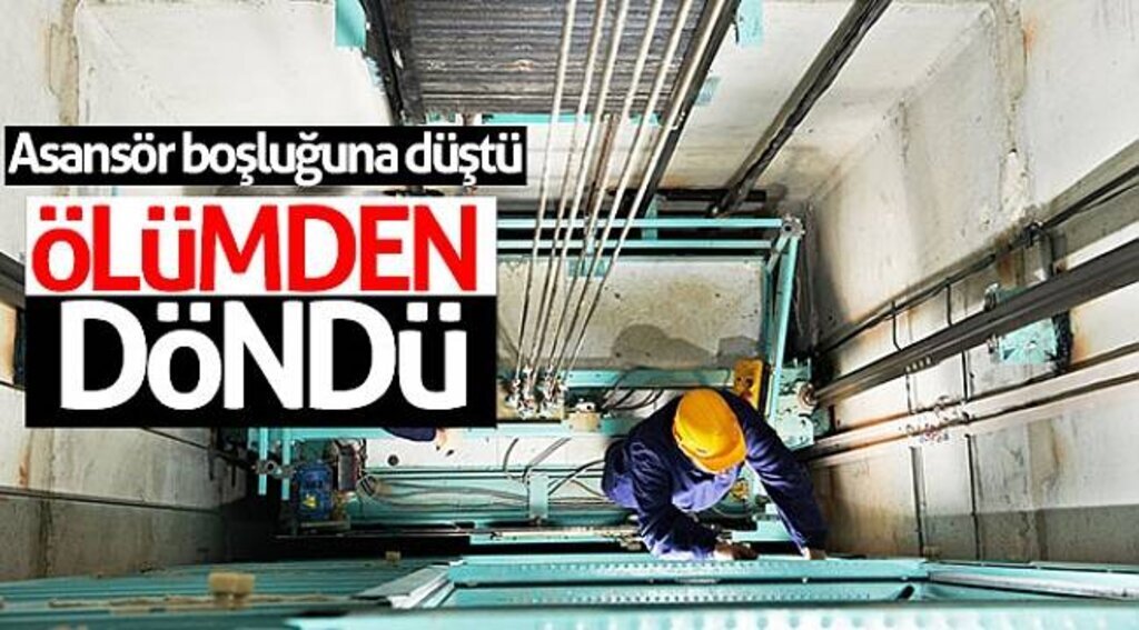 Asansör boşluğuna düşen kadın ölümden döndü