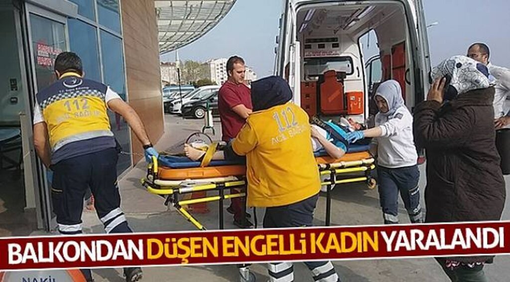 Balkondan düşen engelli kadın yaralandı