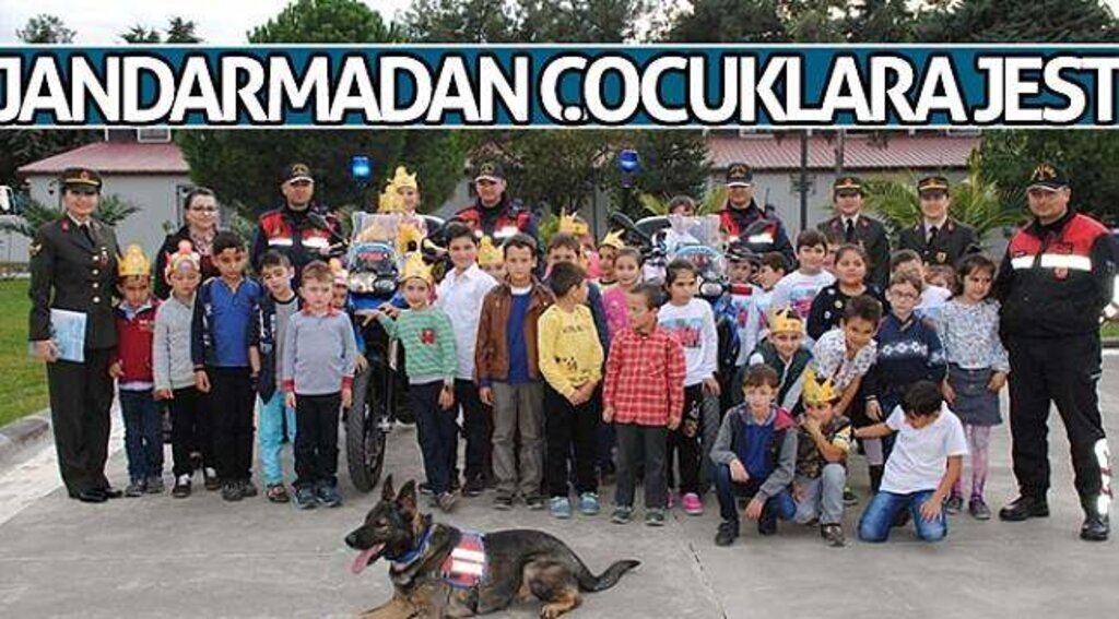Jandarmadan çocuklara jest