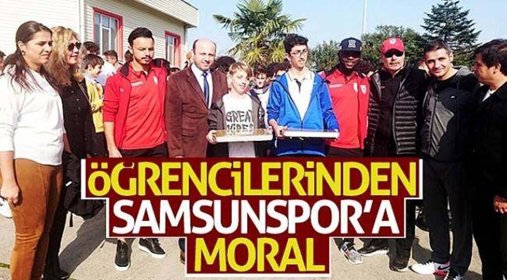 Öğrencilerinden Samsunspor’a moral