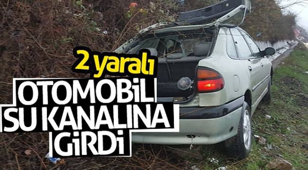 Otomobil su kanalına girdi: 2 yaralı