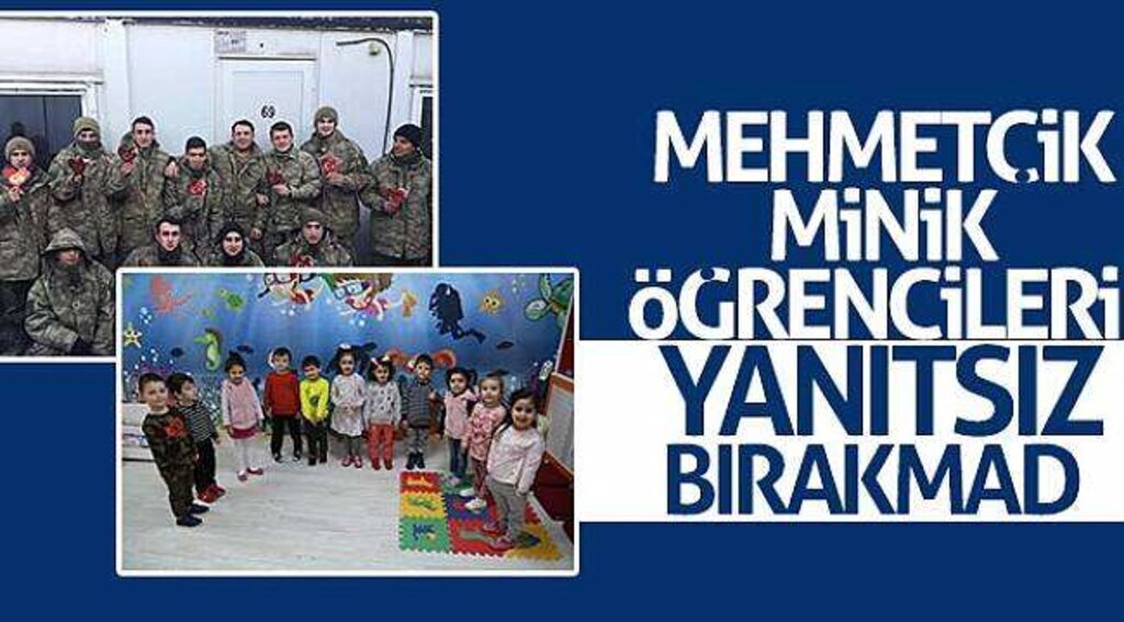 Mehmetçik minik öğrencileri yanıtsız bırakmadı