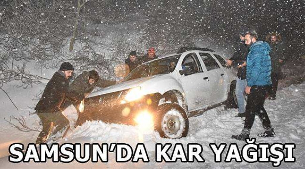 Samsun'da kar yağışı etkili oldu
