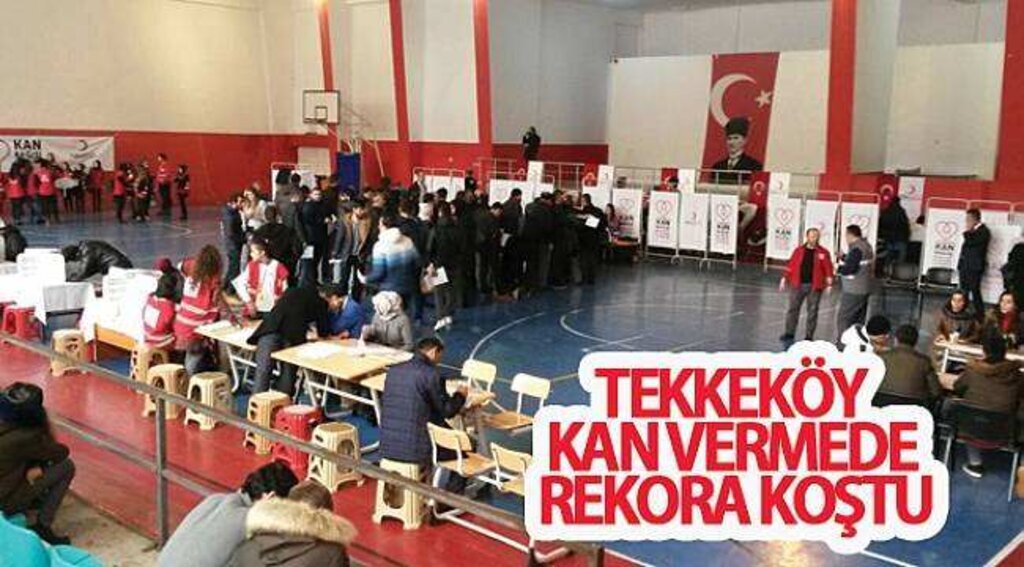 Tekkeköy kan vermede rekora koştu