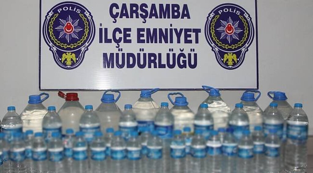 Çarşamba'da sahte içki operasyonu