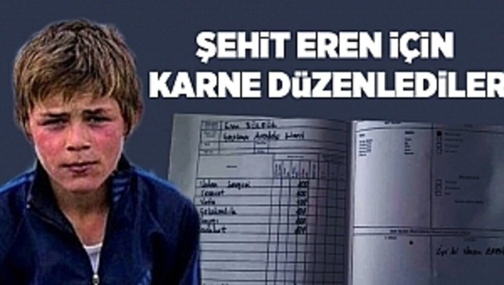 Eren'in karnesi sosyal medyada büyük ilgi gördü