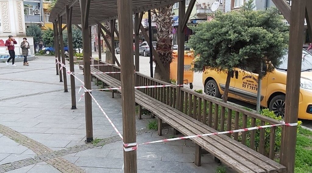 Salıpazarı'nda virüse karşı şeritli önlem