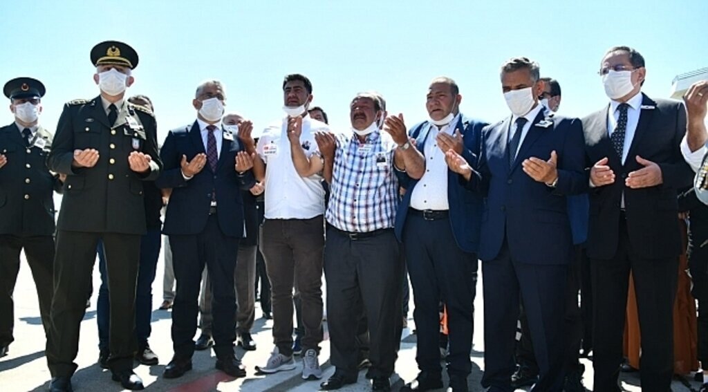 Samsun şehidini gözyaşlarıyla karşıladı