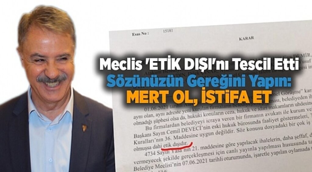 Meclis 'ETİK DIŞI'nı Tescil Etti