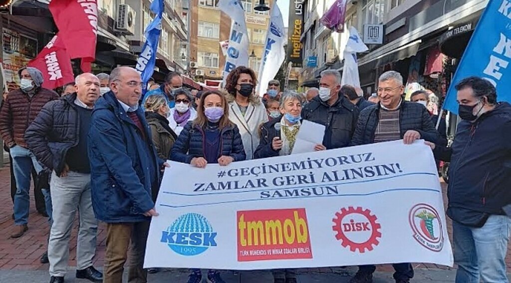 Samsun'da işçiler zamların geri çekilmesini istedi