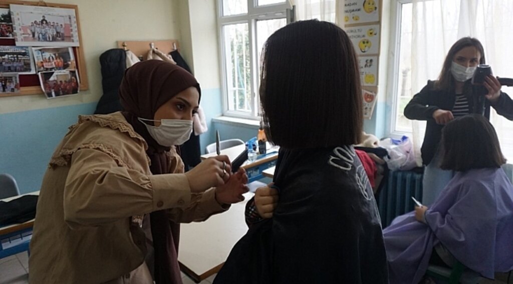 Çarşamba'da çocuklar kuaförle buluştu