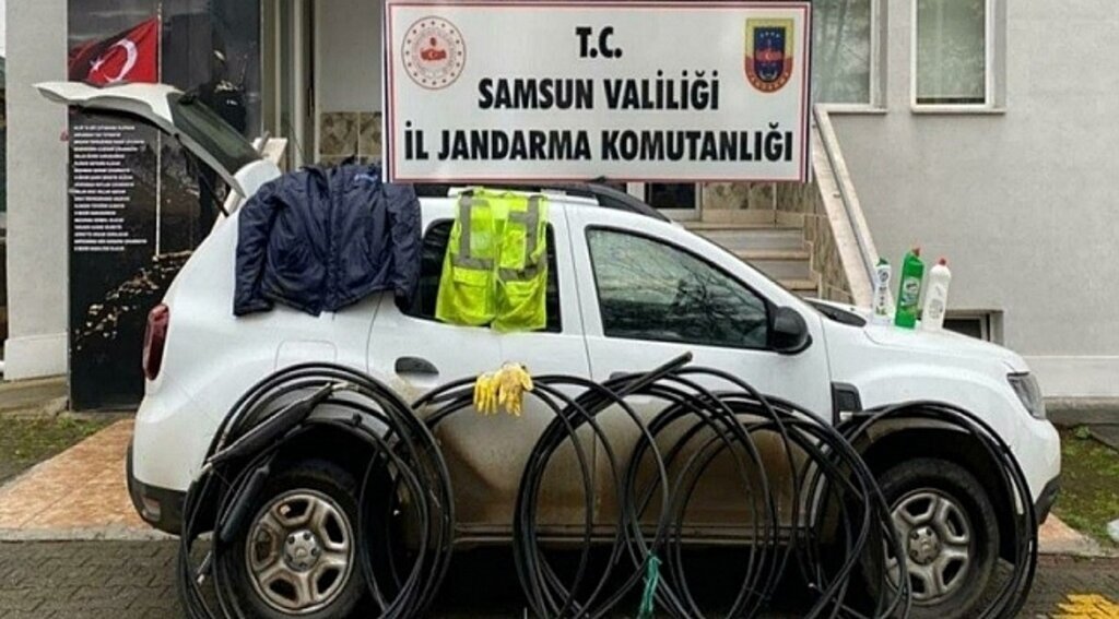 Samsun'da kablo hırsızları yakalandı