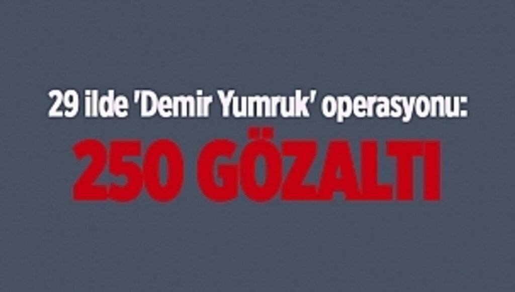 29 ilde 'Demir Yumruk' operasyonu: 250 gözaltı