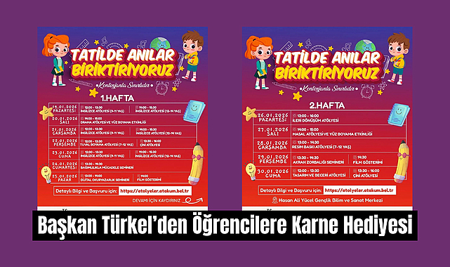 Başkan Türkel’den Öğrencilere Karne Hediyesi