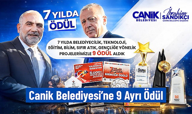 Canik Belediyesi'ne 9 Ayrı Ödül