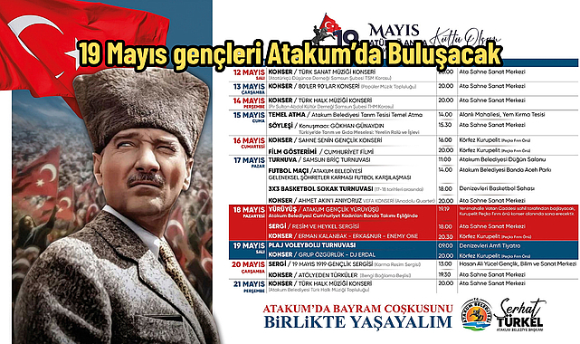 19 Mayıs gençleri Atakum’da Buluşacak