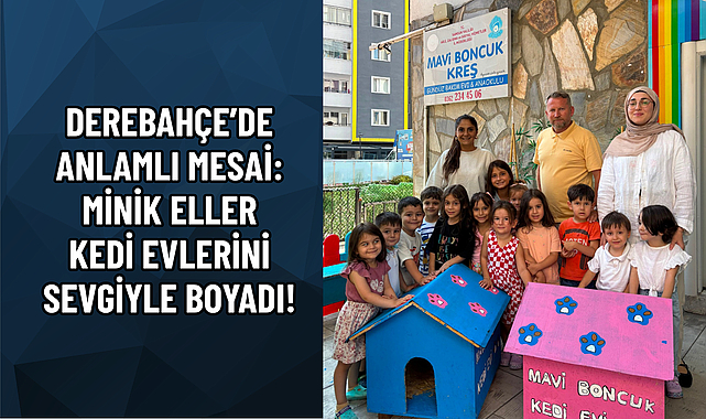 DEREBAHÇE’DE ANLAMLI MESAİ: MİNİK ELLER KEDİ EVLERİNİ SEVGİYLE BOYADI!