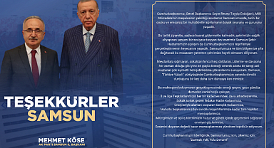 AK Parti Samsun İl Başkanlığı’ndan Teşekkür Mesajı