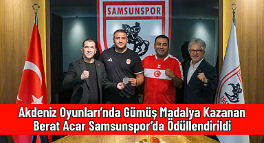 Akdeniz Oyunları’nda Gümüş Madalya Kazanan Berat Acar Samsunspor’da Ödüllendirildi