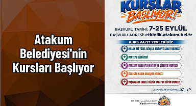 Atakum Belediyesi'nin Kursları Başlıyor