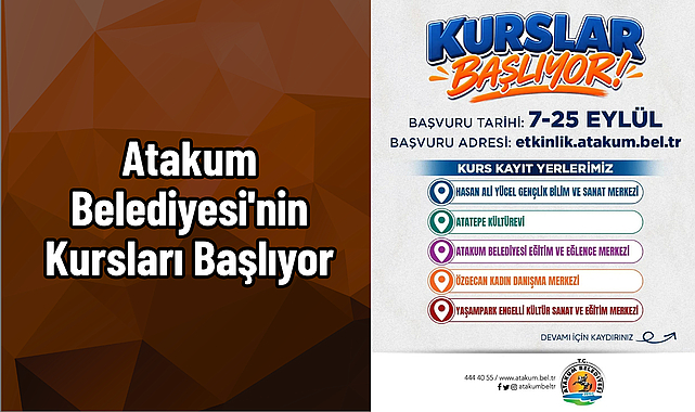 Atakum Belediyesi'nin Kursları Başlıyor