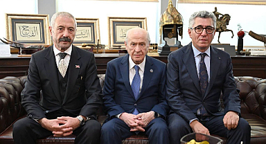 Bahçeli, Sarallar ve Şahinler aileleriyle MHP Genel Merkezi’nde bir araya geldi
